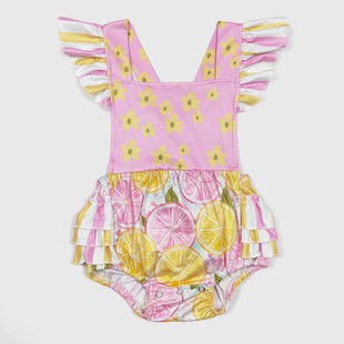 Pink Lemonade Baby Summer Romper