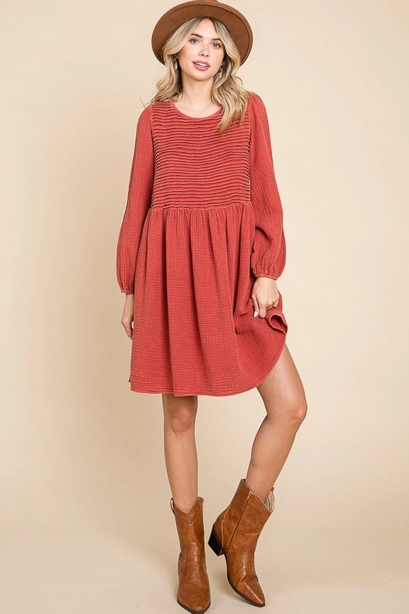Bohemian Rust Midi Dress
