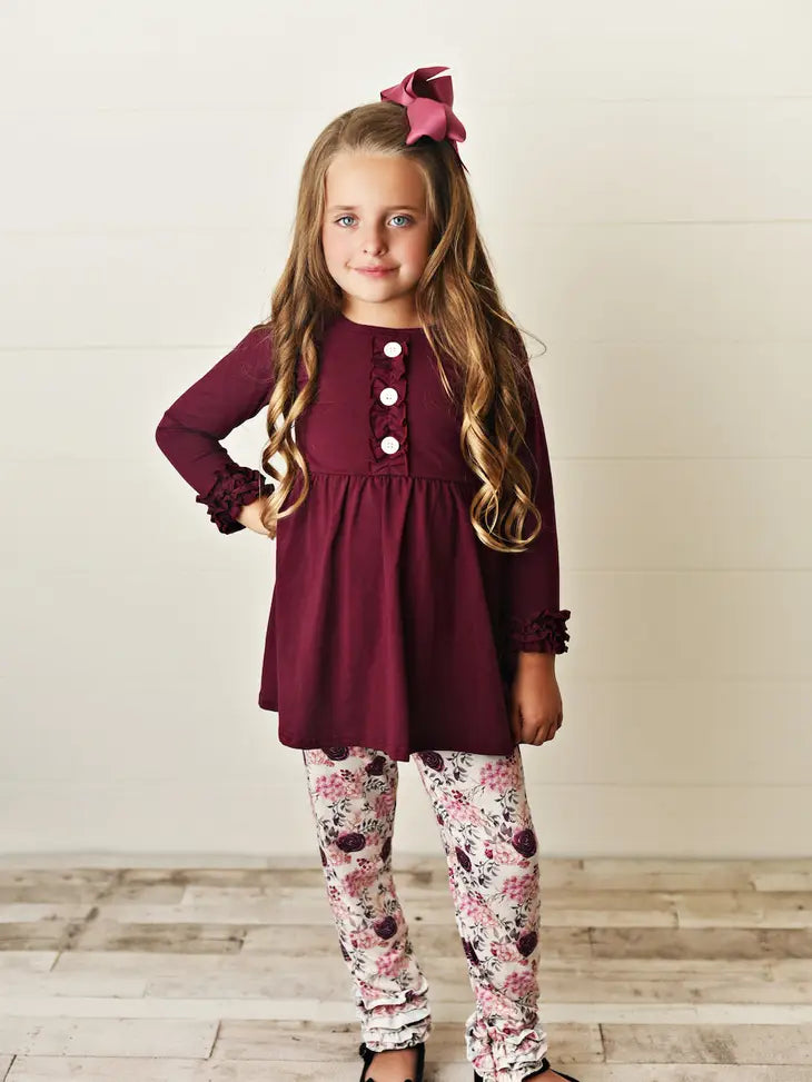 Floral Long Sleeve Pants Set