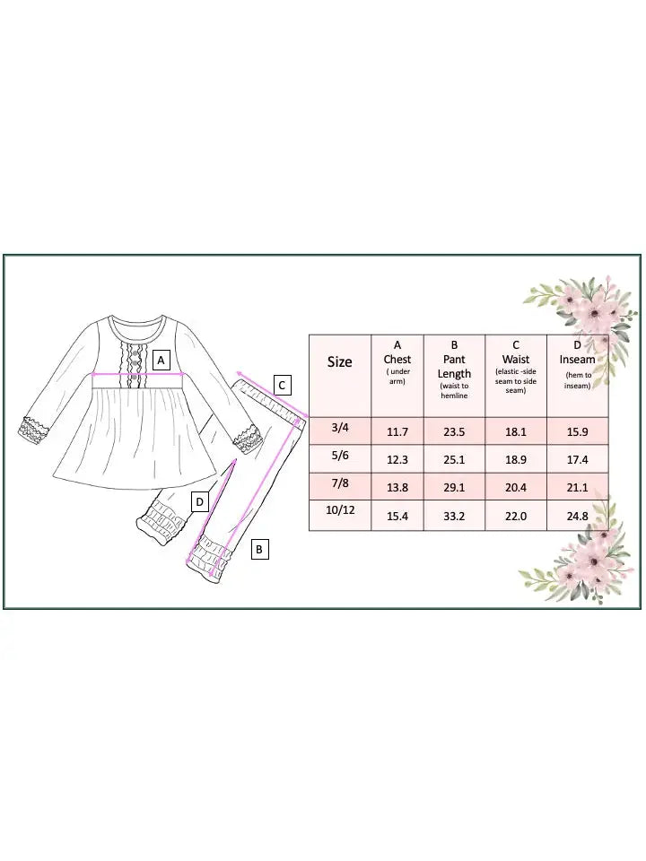 Floral Long Sleeve Pants Set