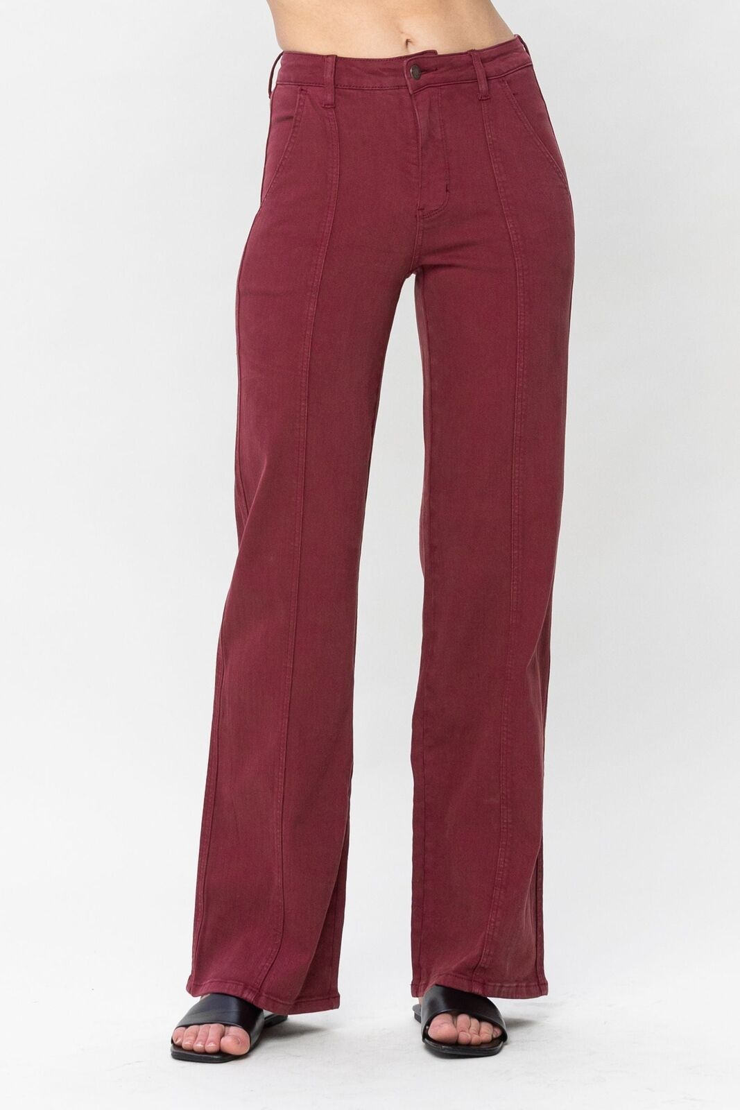 JUDY BLUE HIGH WAIST STRAIGHT SAGE JEANS