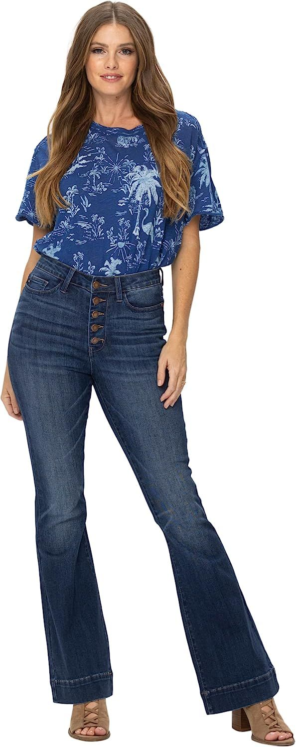 JUDY BLUE BUTTON FLY FLARES