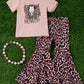 Kids “Howdy” Tee with Leopard Bell Bottoms baby to girls 10/12