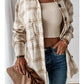 Heather Loose Fit Plaid Shirt Jacket
